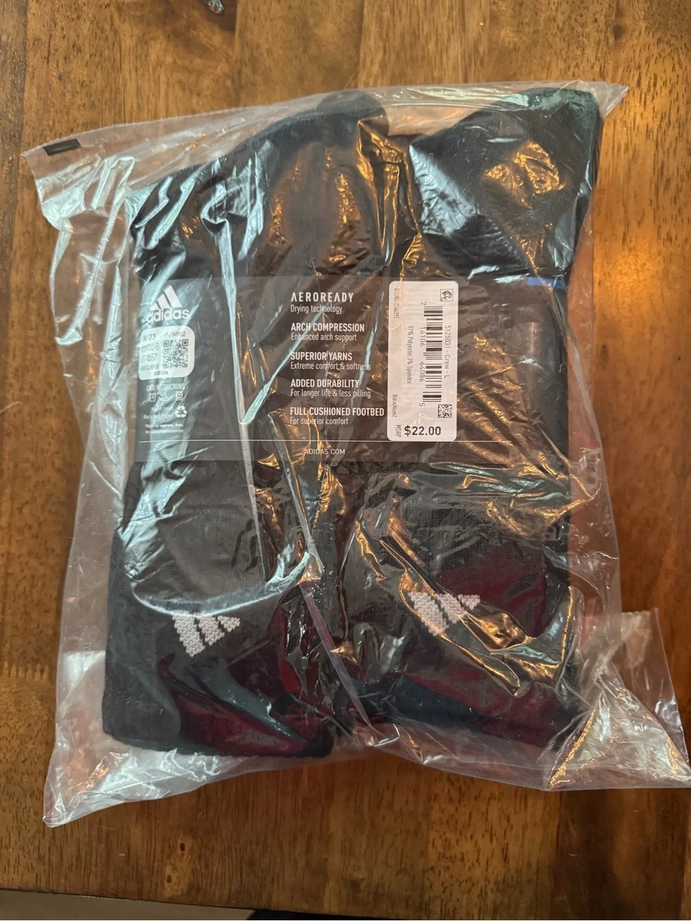 Adidas Men's Cushions Crew Socks - 6 Pack & Goodfellow Crew Socks Bundle